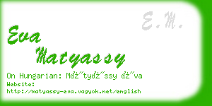 eva matyassy business card